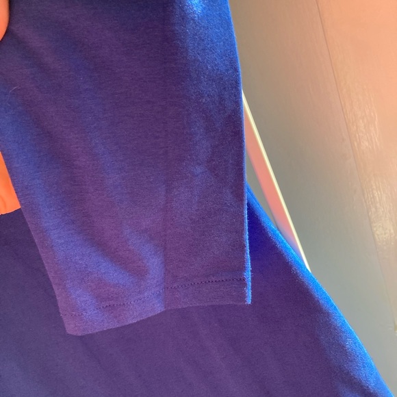 Garnet Hill Jersey Midi Dress 3/4 sleeves Blue - Picture 7 of 10